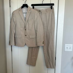 beige class/club boys suit